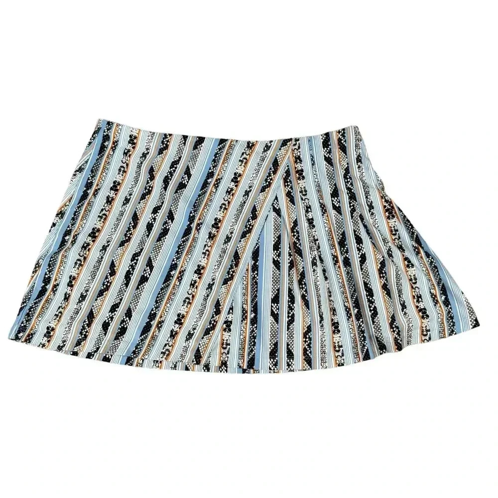 Tail Tennis Golf Skort Skirt Womens Large Blue Striped Activewear Athleisure EUC